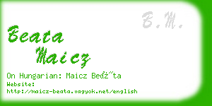 beata maicz business card